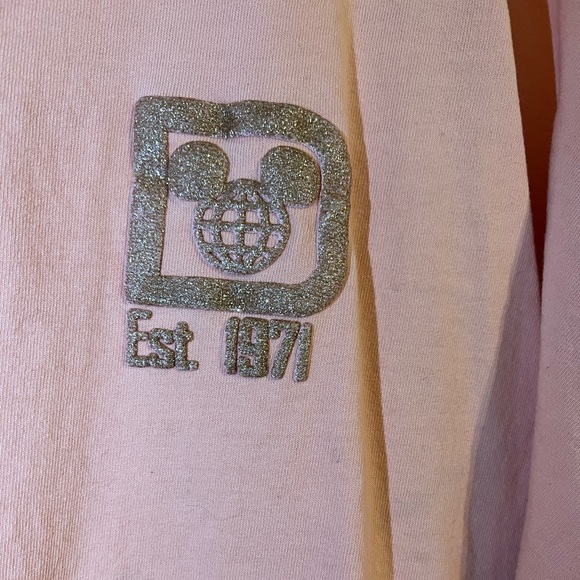 Walt Disney World Spirit Jersey XXL Peachy Pink with Rose Gold Glitter Letters! - Picture 4 of 7